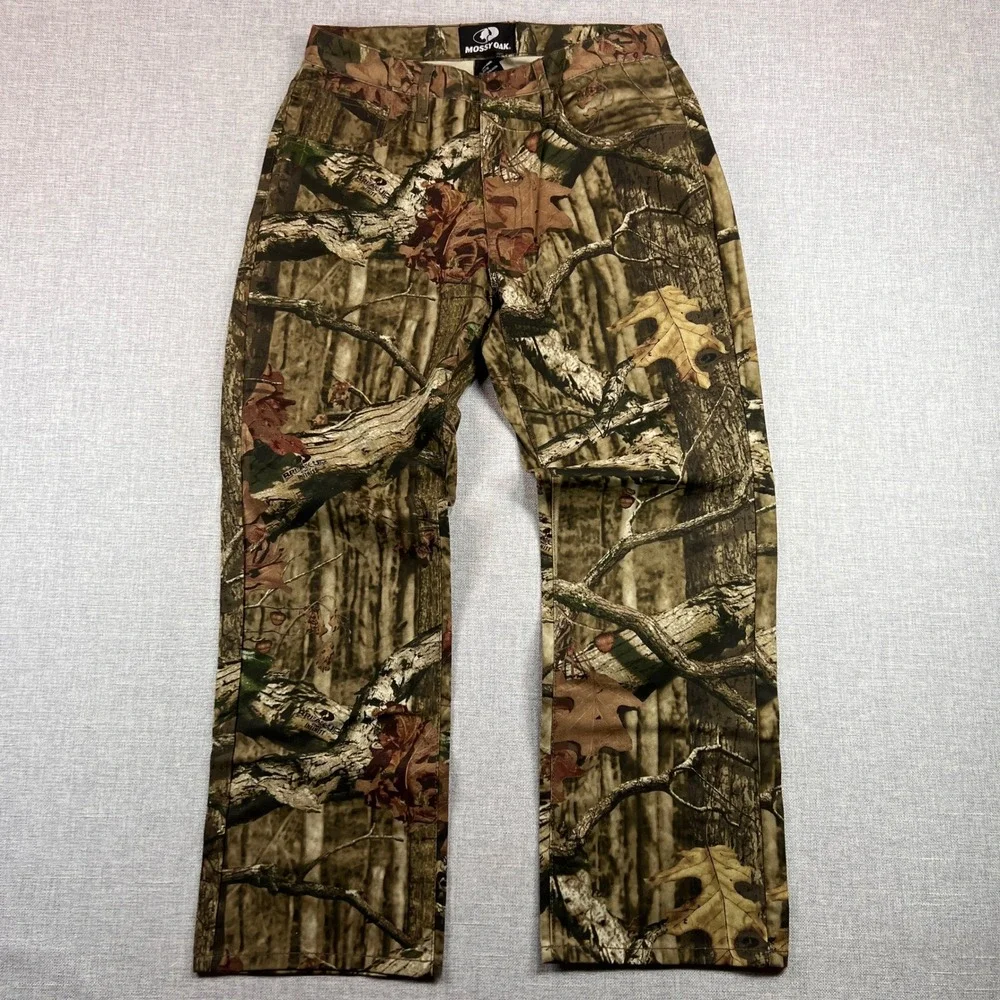 Mossy Oak Break-Up Camo 5 Pocket Jeans Men 32x30 Cotton Hunting NEW Lightweight‎